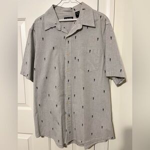 Chaps Black and White Men's Shirt with Pattern, XL 100% Cotton